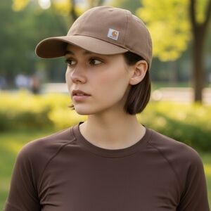 Carhartt Brown Canvas Baseball Hat Adjustable Snapback Durable workwear outdoor